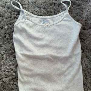 Brandy Melville White Lace Trim Tank Top